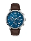 HUGO BOSS Attitude Chronograph Leather-Strap Watch