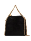 Stella Mccartney The Falabella Mini Faux Brushed-leather Shoulder Bag In Black