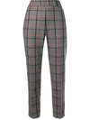 PESERICO PESERICO CHECK TAPERED TROUSERS - GREY