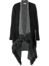 LIU •JO LIU JO TASSELED CARDIGAN COAT - GREY