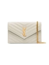 Saint Laurent Off-white Monogramme Envelope Chain Wallet Bag In White