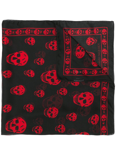 Alexander Mcqueen Women's Box Skull-print Silk Scarf In Black