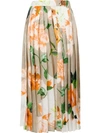 OFF-WHITE FLORAL PRINT PLEATED SKIRT