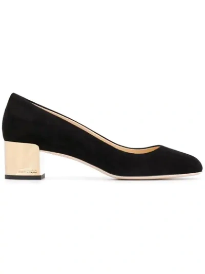 Jimmy Choo Jessie Block-heel Suede Pumps In Black