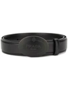 PRADA PRADA SAFFIANO LOGO BELT - BLACK