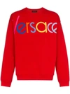 VERSACE RED LOGO EMBROIDERED JUMPER