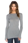 ENZA COSTA Cashmere Cuffed Long Sleeve Tee,ENZA-WS529