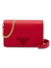 Prada Saffiano Leather Shoulder Bag In Red