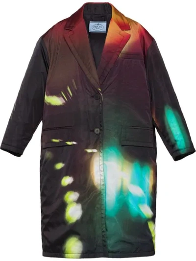 Prada Impermeable Gabardine Nylon Abstract-print Jacket In Multi
