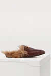 Gucci Slipper Princetown In Pelle In Bordeaux