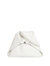 Akris Ai Small Braided Leather Top-handle Bag In White