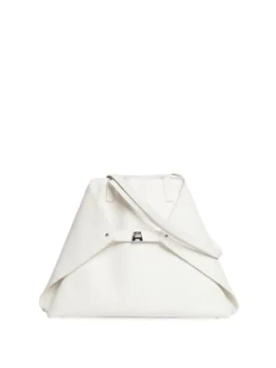 Akris Medium Ai Leather Tote In White