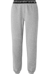 Alexander Wang T Intarsia-trimmed Stretch Cotton-blend Corduroy Tapered Track Pants In Gray