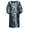 NISSA BROCADE DRESS WITH PUFFED SLEEVES