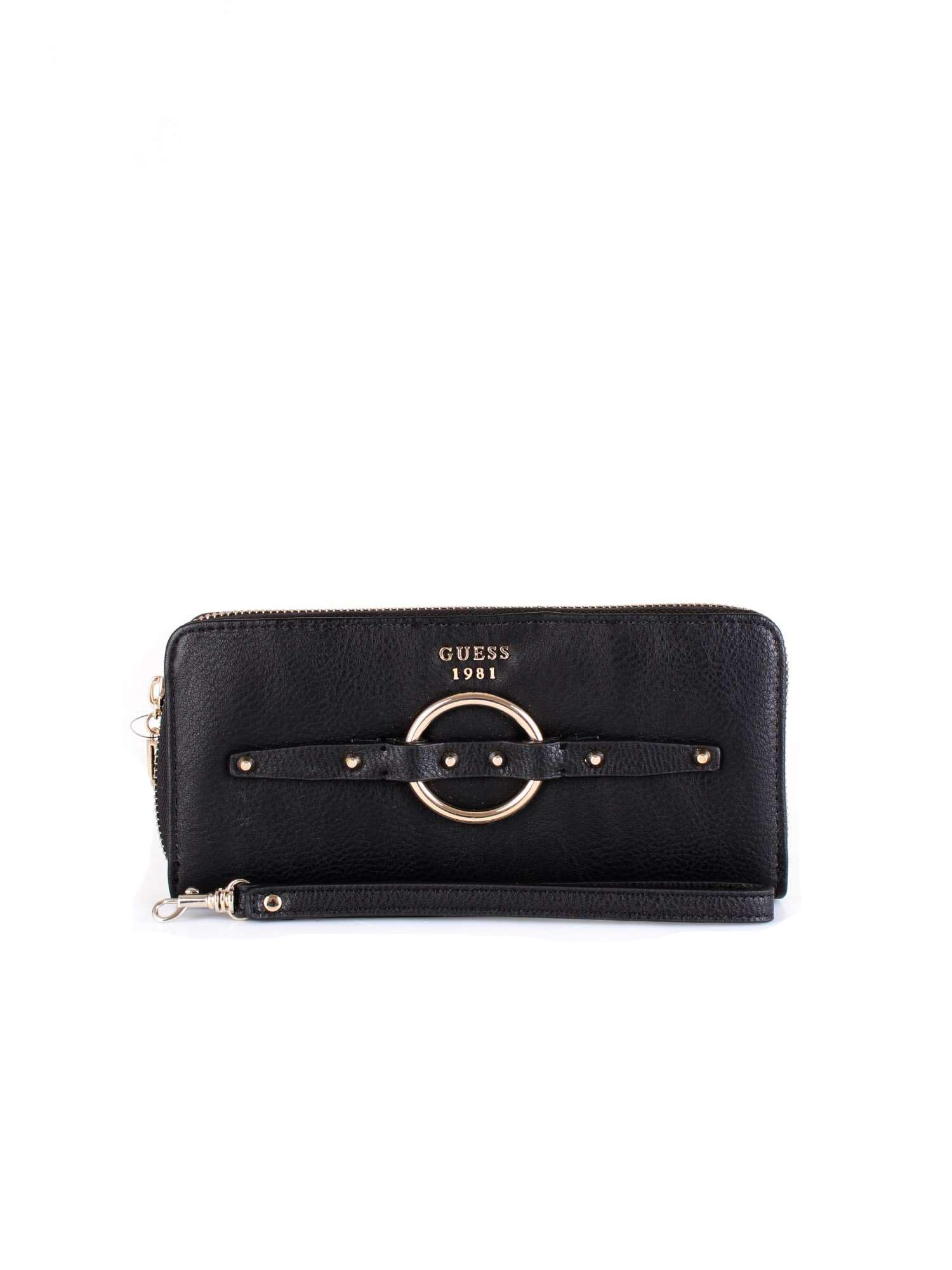 black leather guess wallet