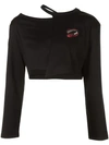 Haculla Asymmetric Lips Print T-shirt In Black