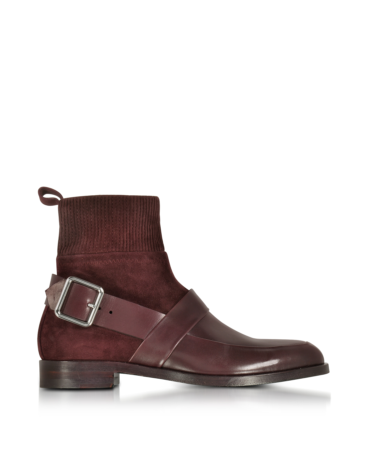 burgundy leather ankle boots womens