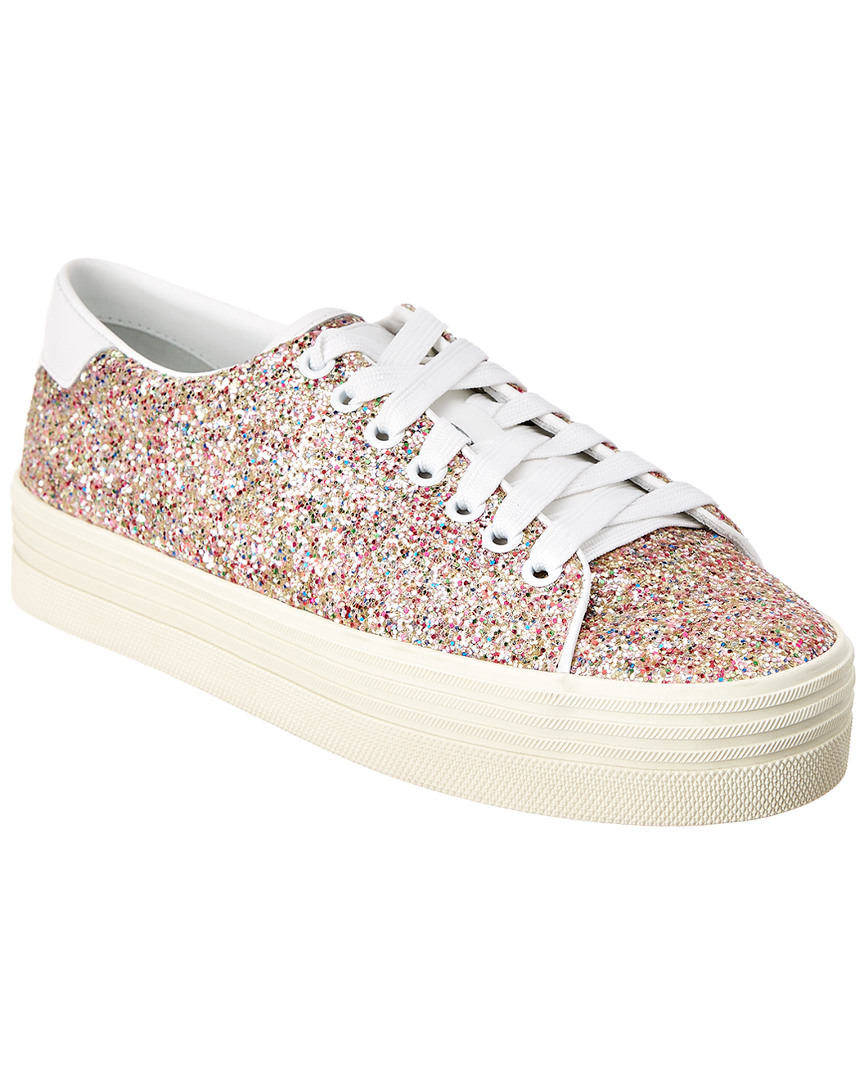 pink glitter platform sneakers