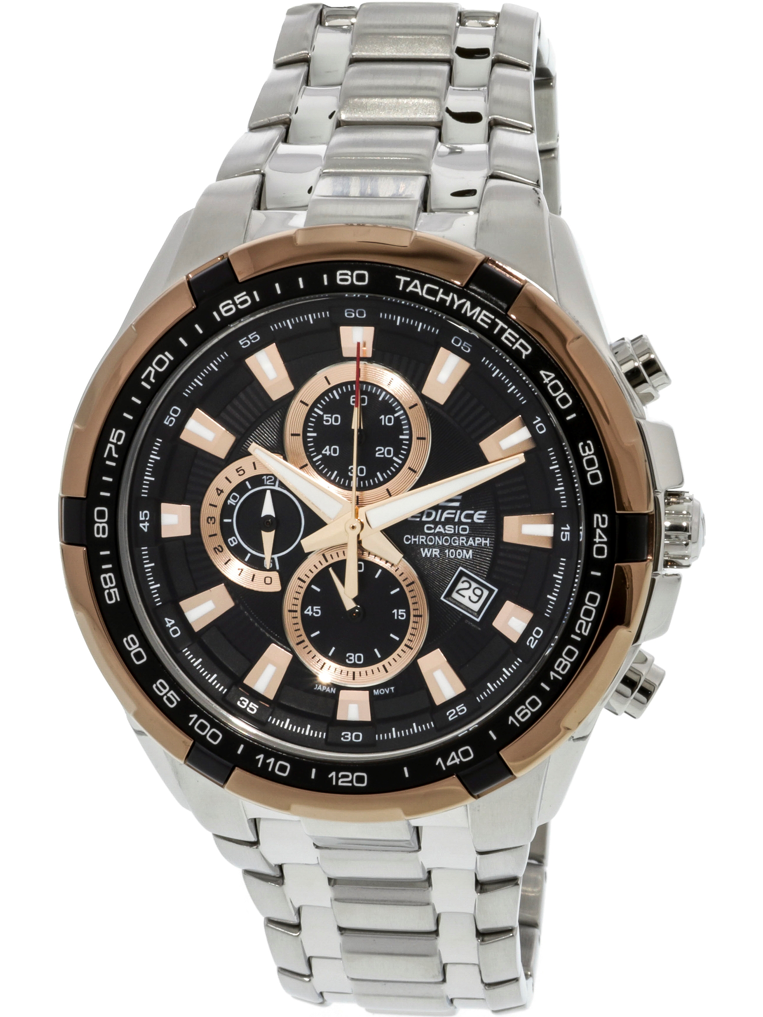 casio edifice black stainless steel
