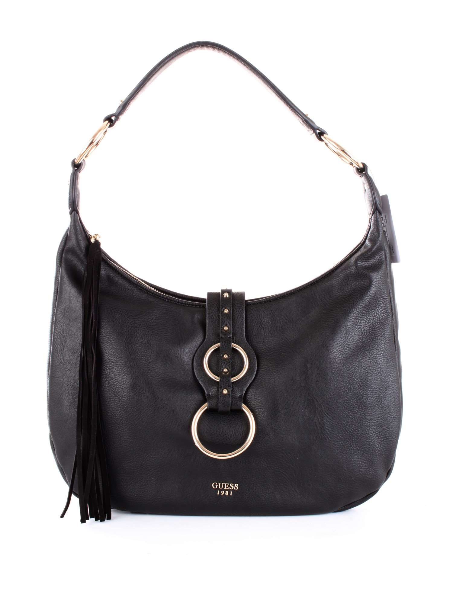 guess black leather handbag