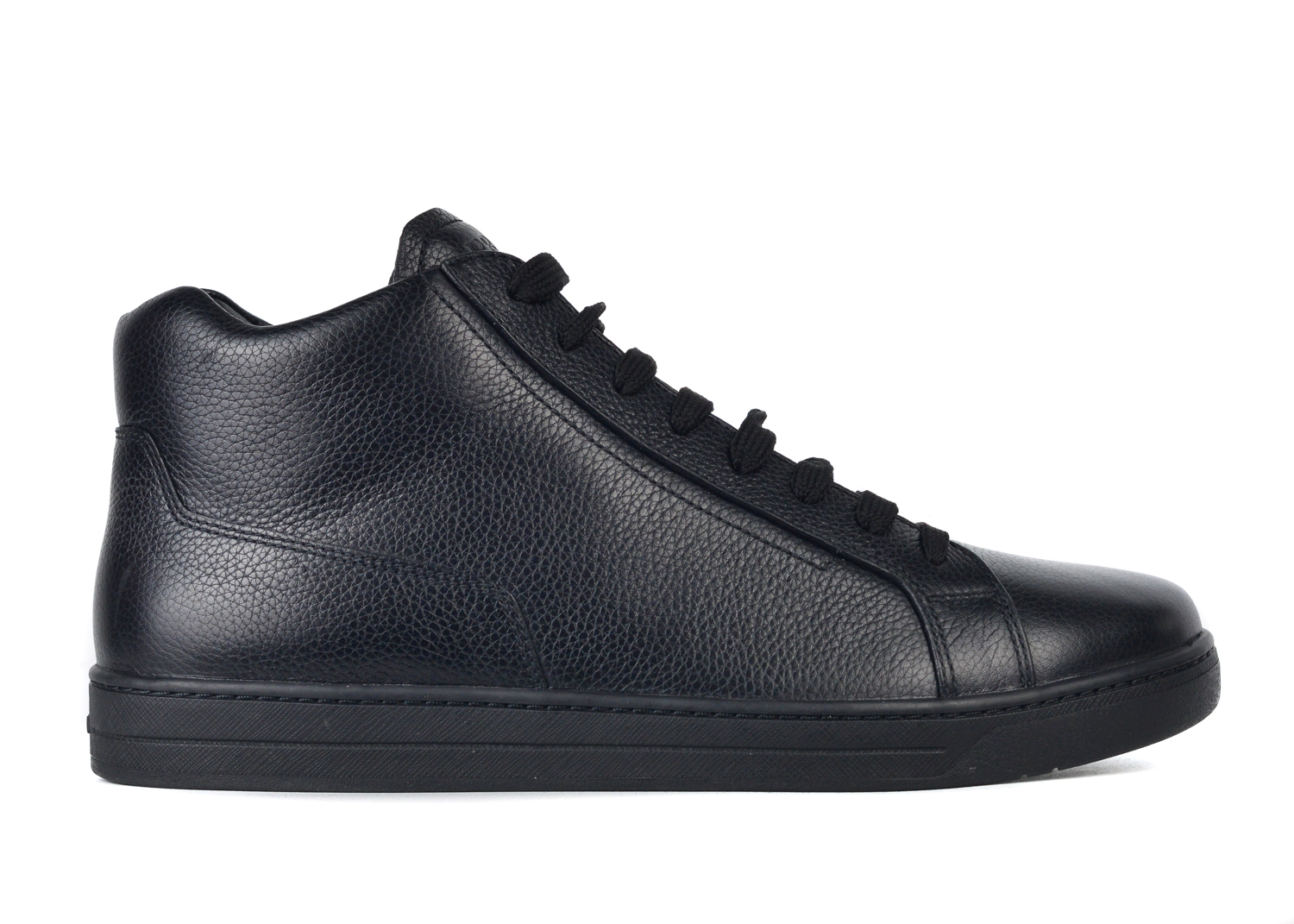 mens black leather high top sneakers