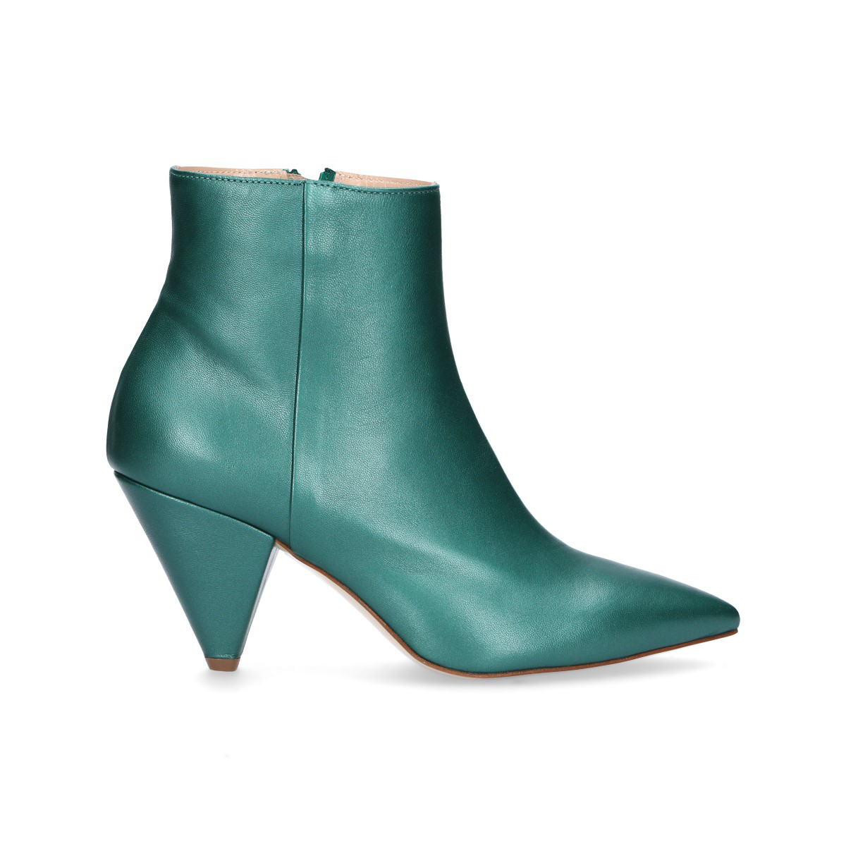 teal leather ankle boots