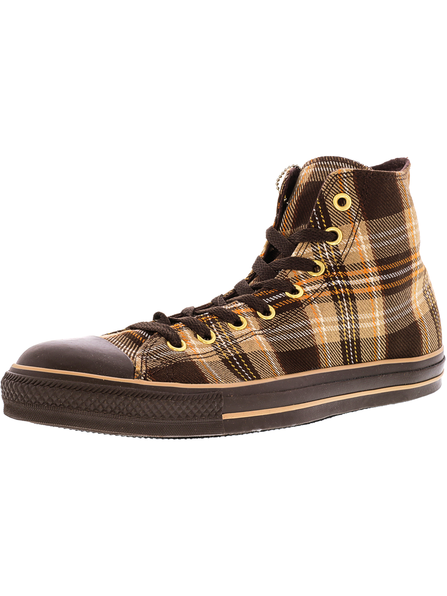 brown plaid converse high tops