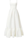 RACHEL GILBERT RACHEL GILBERT RUFFLED HEM LONG DRESS - WHITE