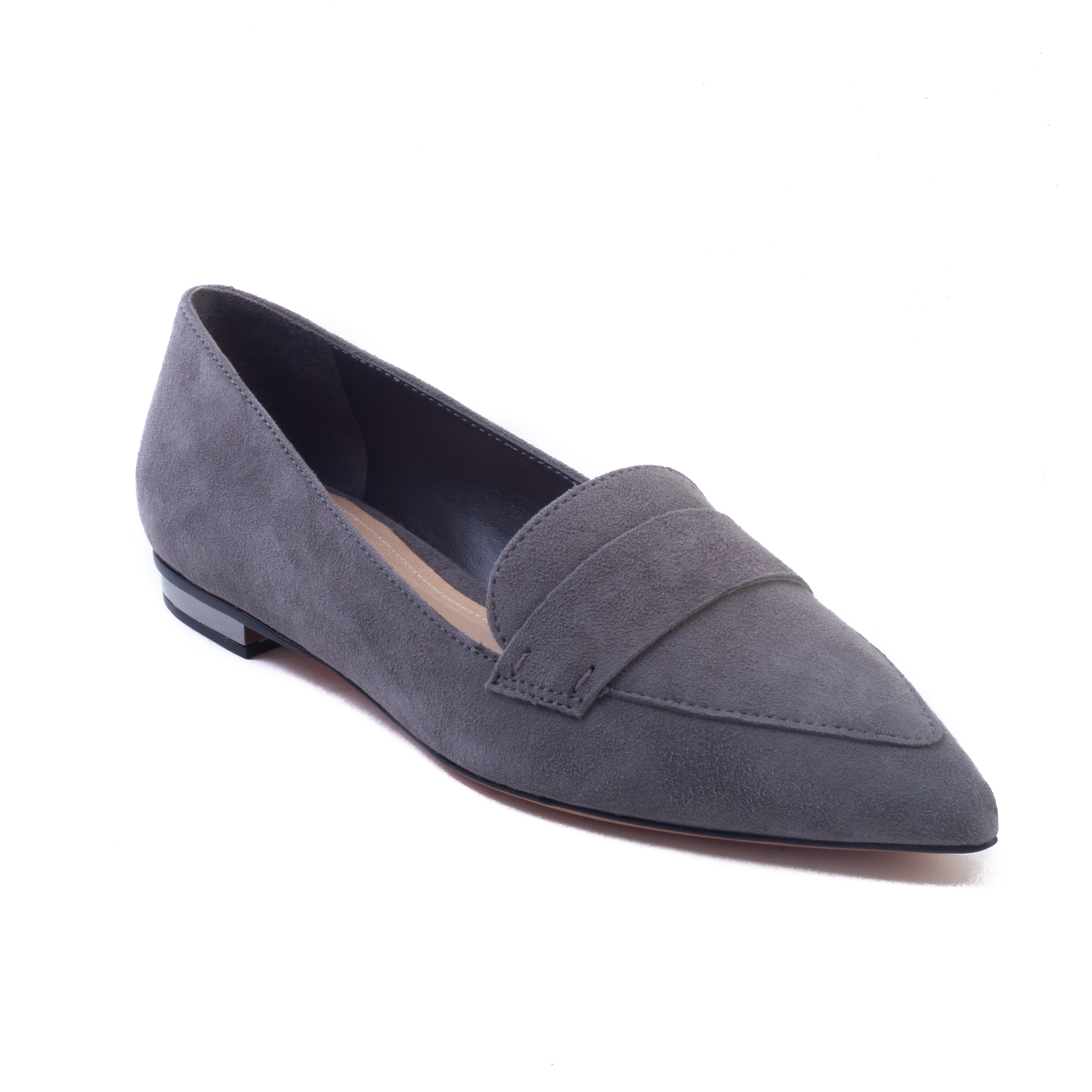 grey suede flat shoes