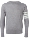 Thom Browne L Crewneck Sweater With 4 Bar Inlay In Grey