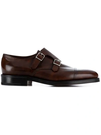 John Lobb Willian Monk Shoes In Brown