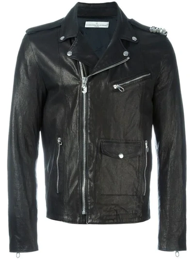 Golden Goose Carter Leather Jacket In Black