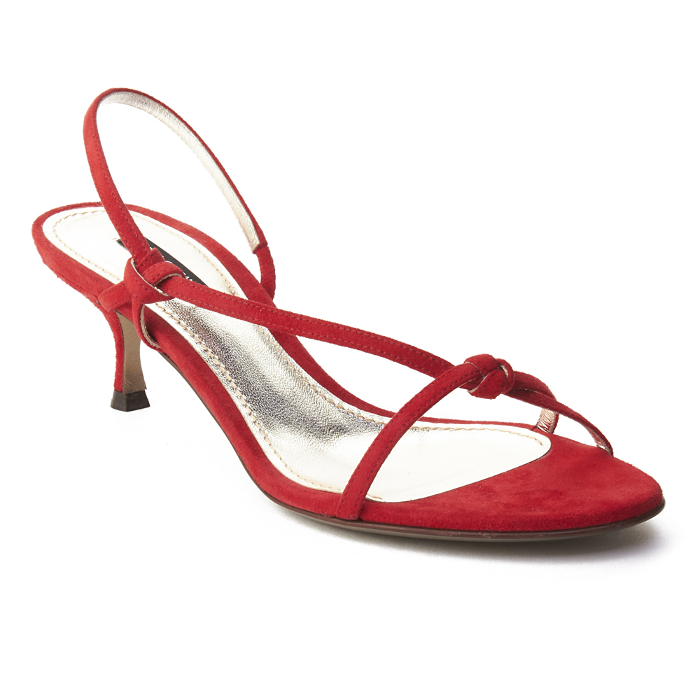 red kitten heel slingback shoes