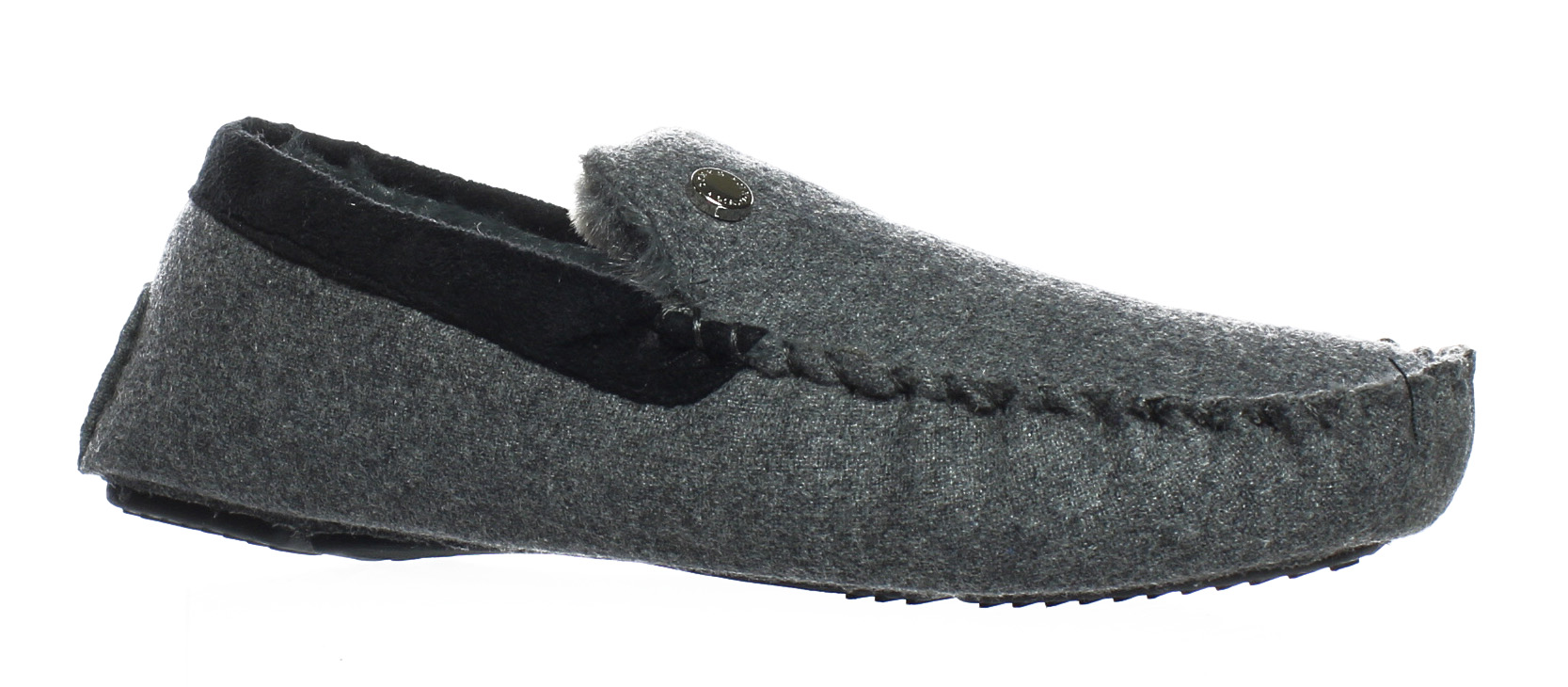 mens grey moccasin slippers