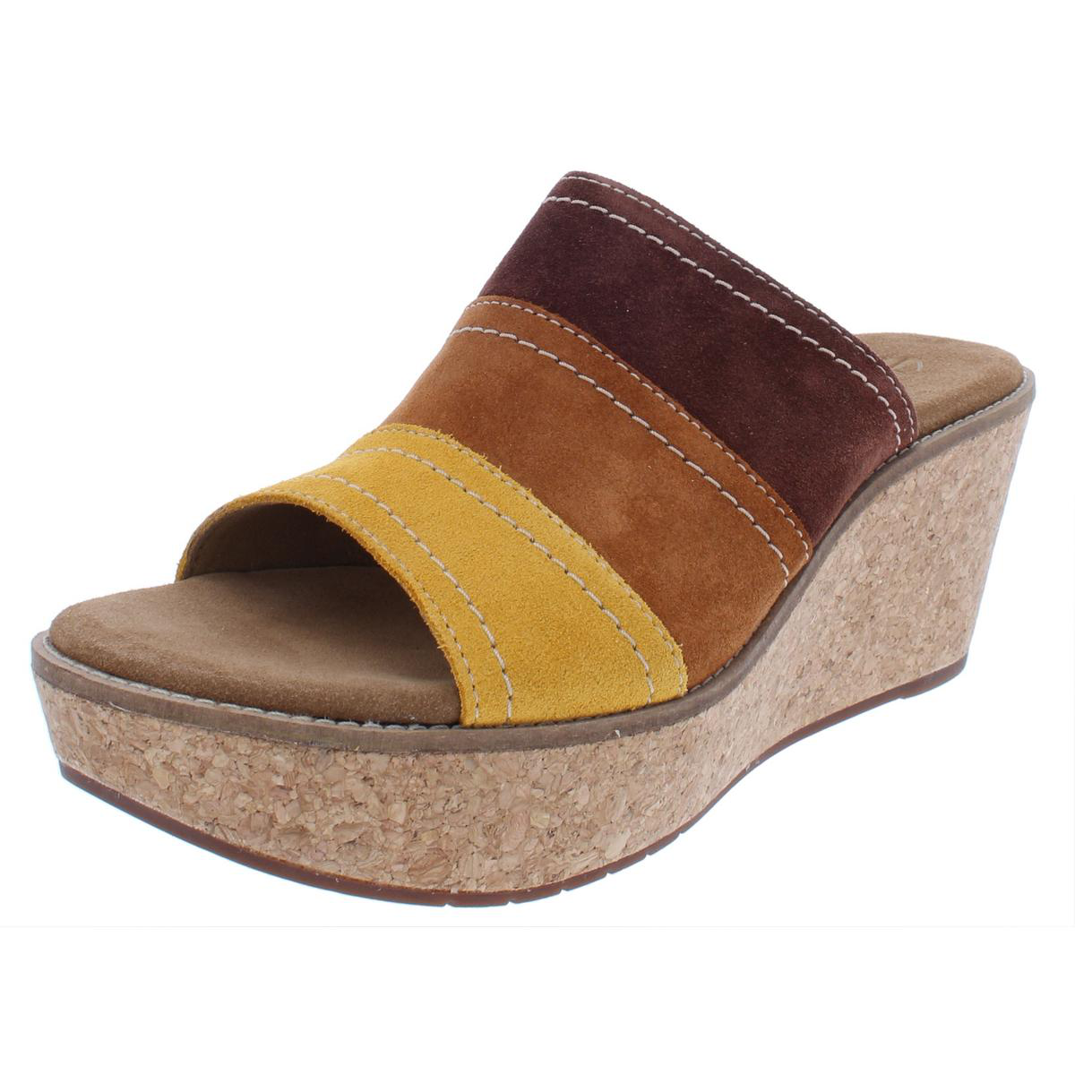 clarks cork wedges