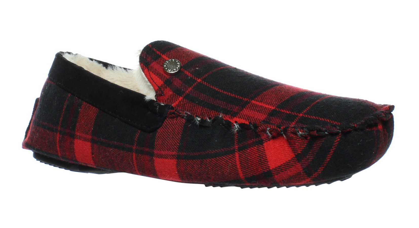tartan moccasin slippers