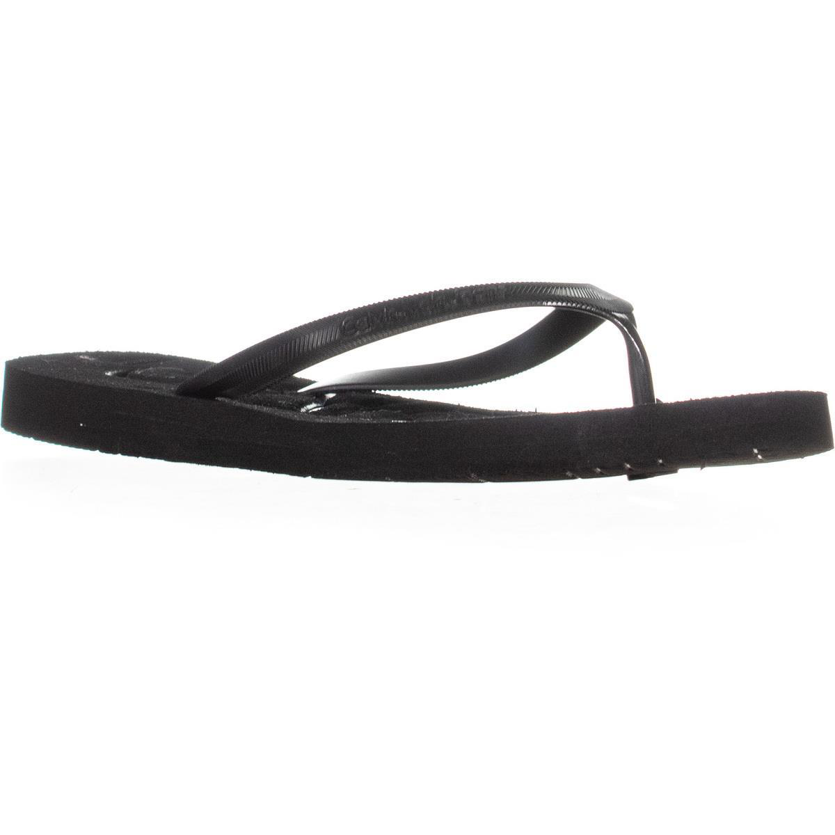 calvin klein flip flops black