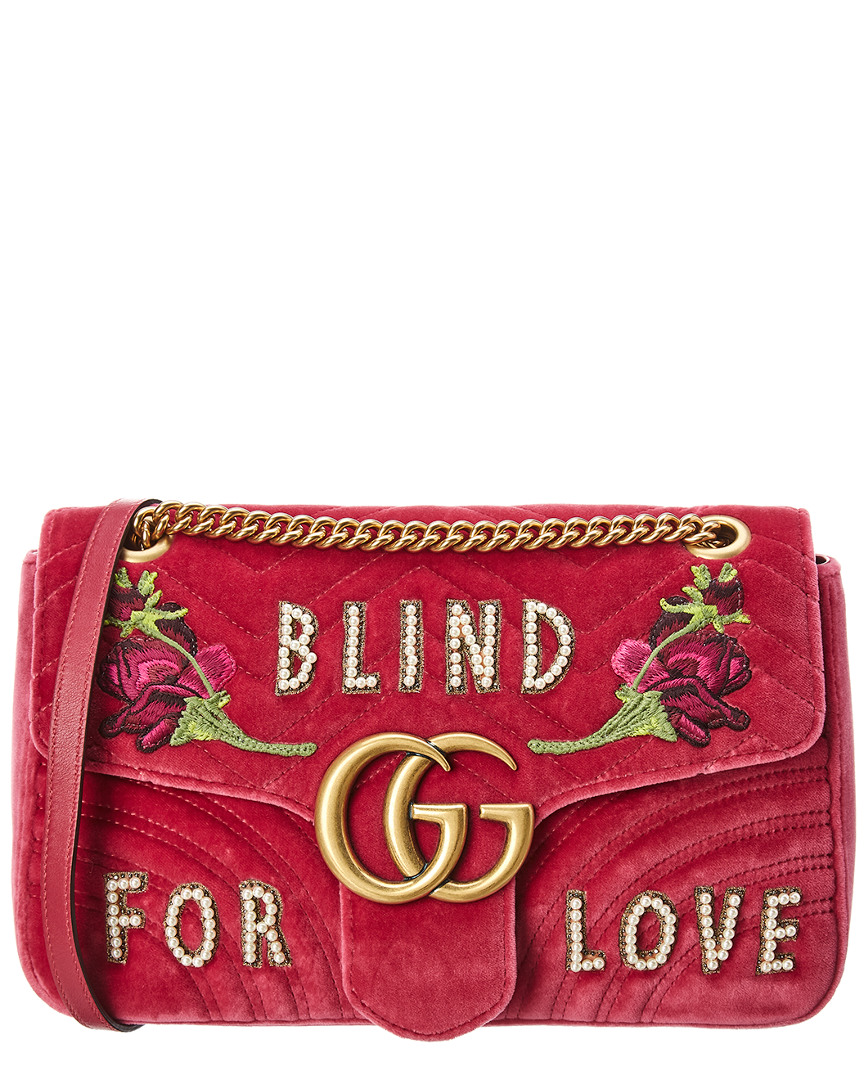 gucci velvet pink bag