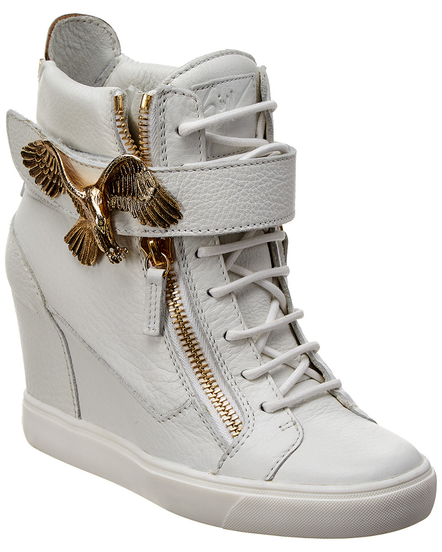white wedge high tops