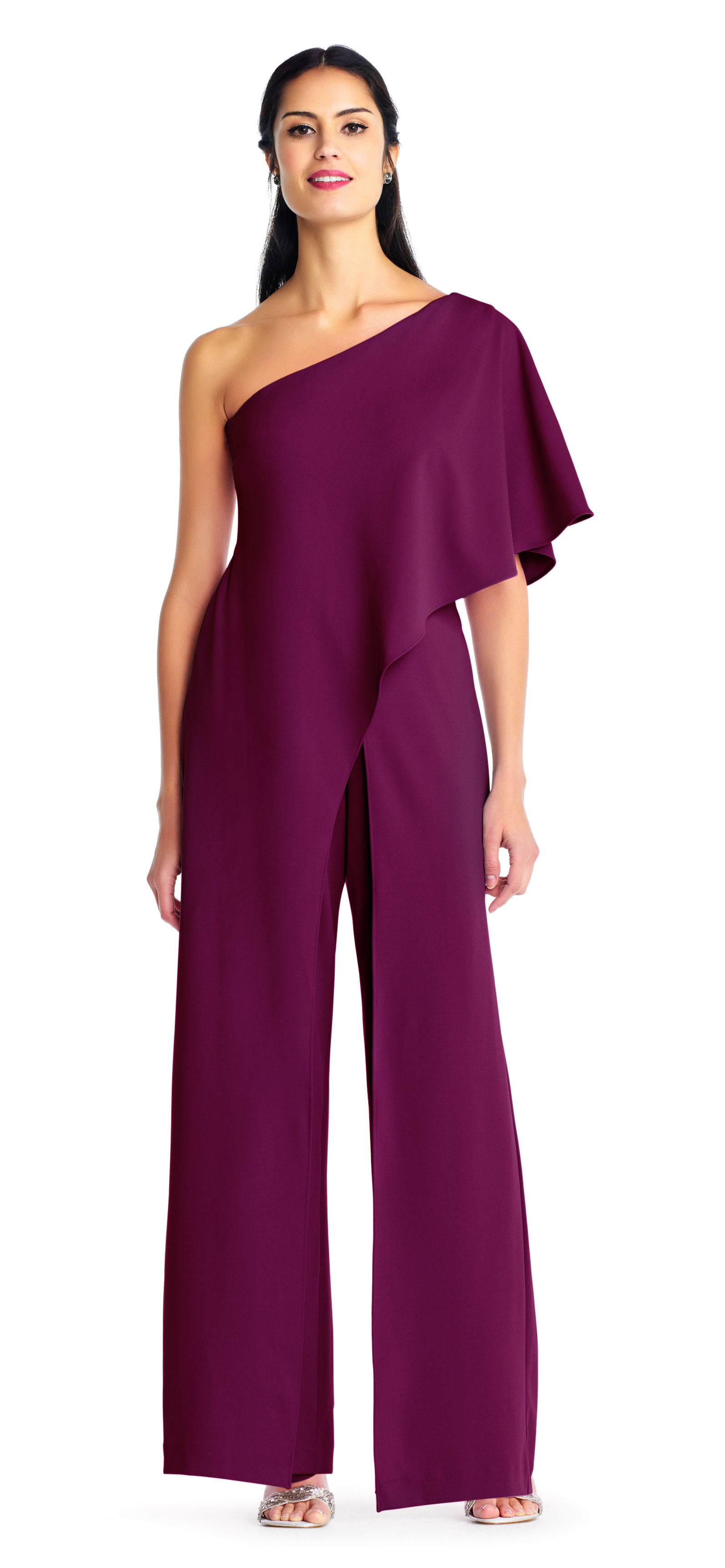 flutter one shoulder jumpsuit