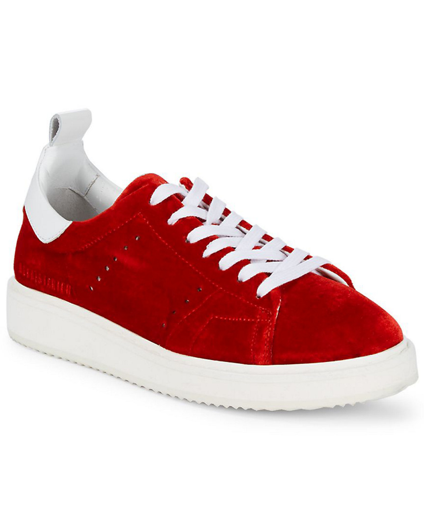 golden goose red velvet sneakers