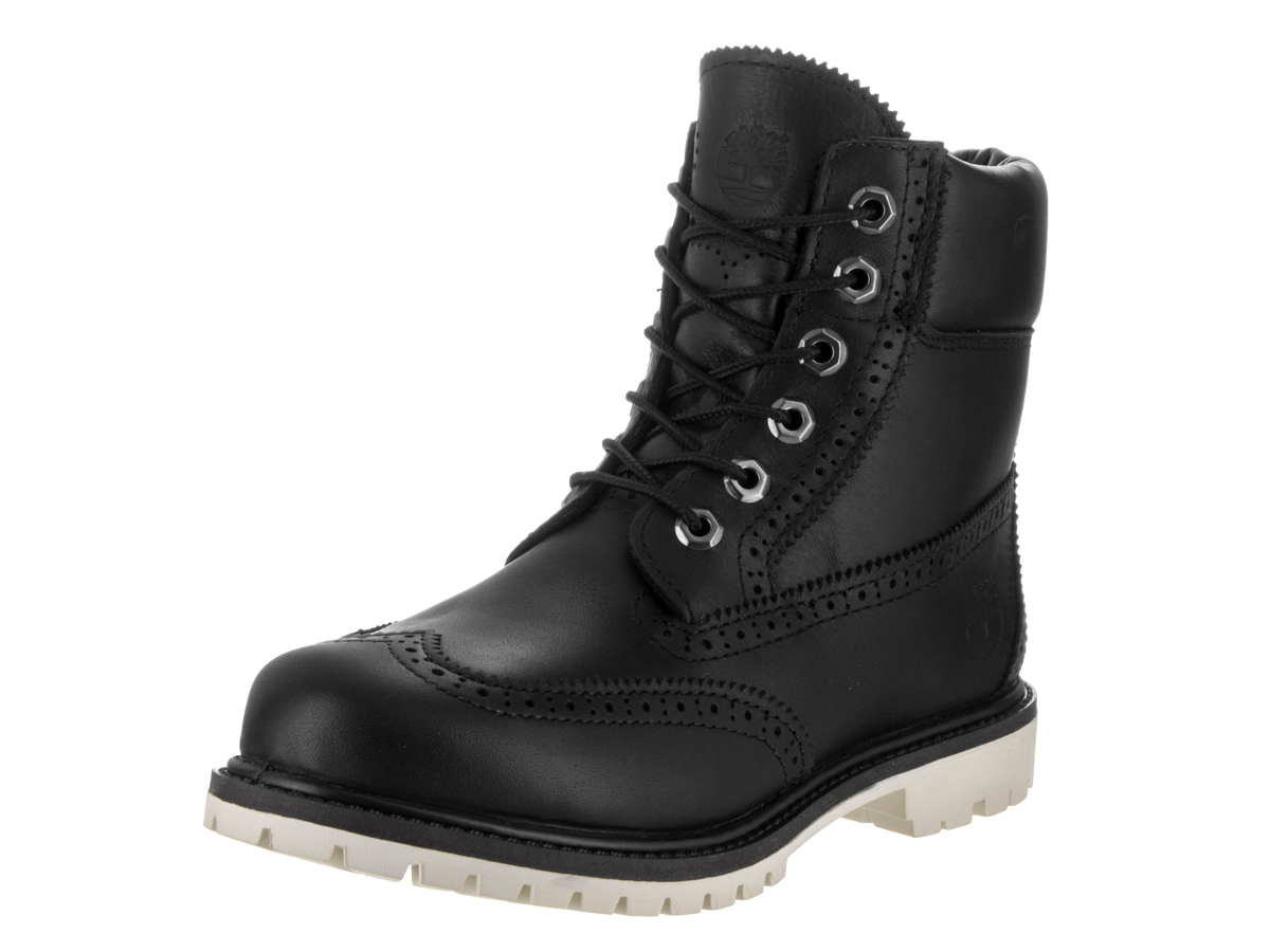 timberland brogue boots black