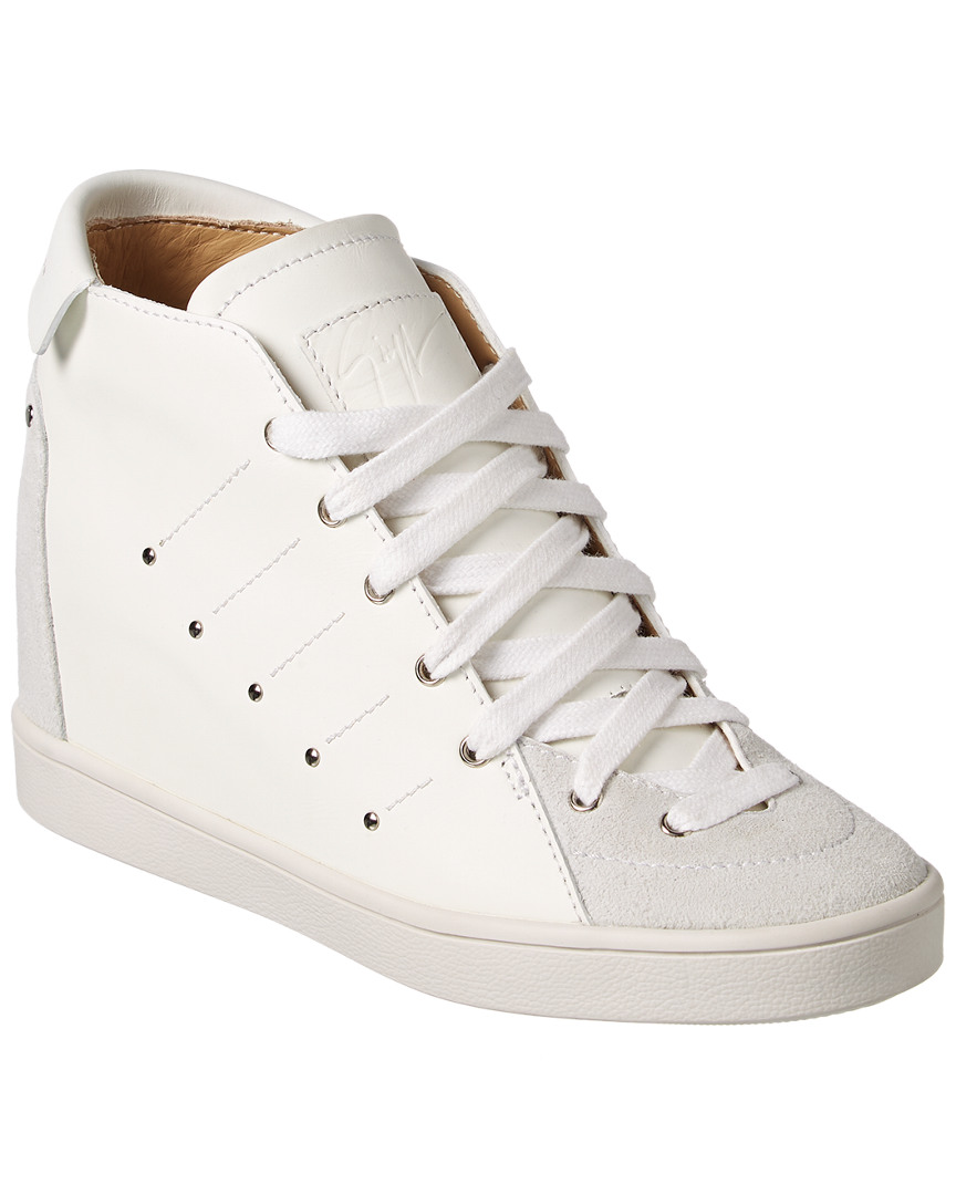 giuseppe zanotti white wedge sneakers