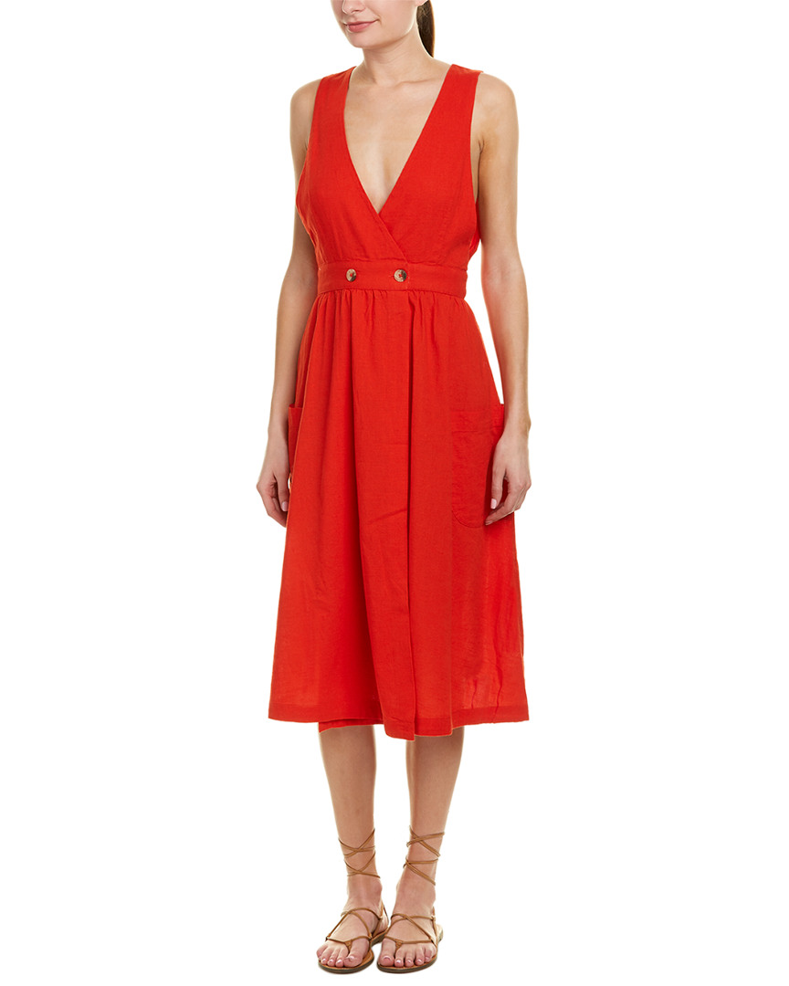 free people red wrap dress