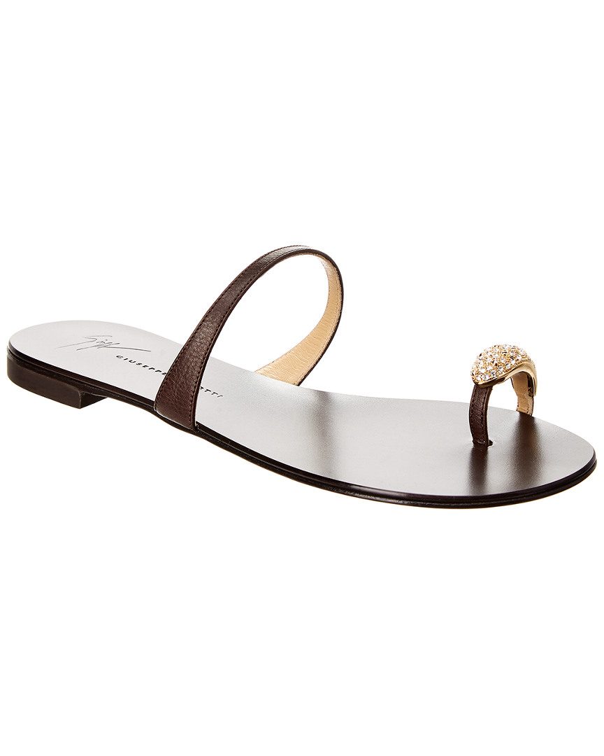 giuseppe zanotti nuvo rock jeweled toe ring leather sandal