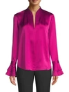 ELIE TAHARI Judith Long Sleeve Silk Blouse