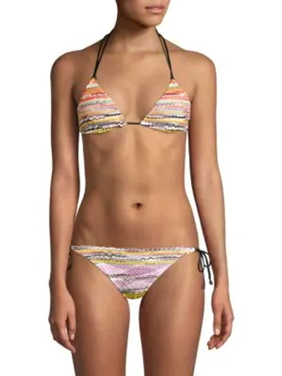 Missoni Maglieria Multifiammata Two-piece String Bikini Set In Multicolor
