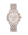 MICHELE SIDNEY MOTHER-OF-PEARL & DIAMOND CHRONOGRAPH WATCH HEAD, 38MM,MW30A01L8131