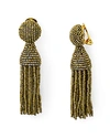 Oscar De La Renta Short Tassel Clip-on Earrings In Champagne