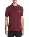 Lacoste Classic Cotton Pique Regular Fit Polo Shirt In Bordeaux